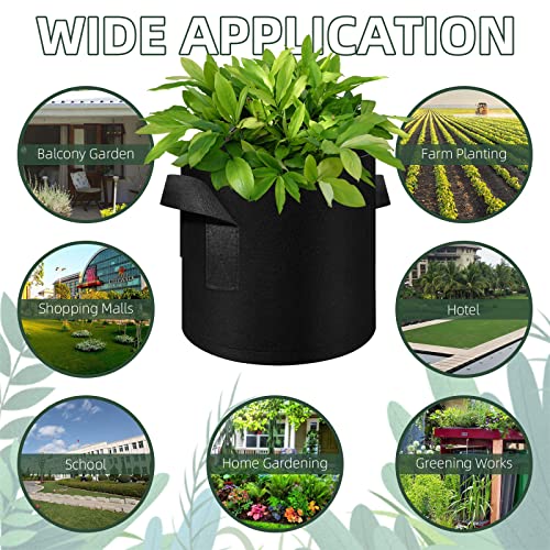 10 Gallon Grow Bags, Black Fabric Pots with Handles(30 Pack) - color: 30 Pack