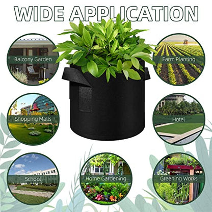 10 Gallon Grow Bags, Black Fabric Pots with Handles(30 Pack) - color: 30 Pack