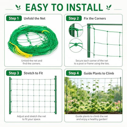 1 PcsGarden Trellis Netting for Climbing Plants, Plant Netting for Garden Climbing Net, Nylon Garden Nettings for Plants Outdoor Indoor Vegetable Tomato Cucumber Grow Trellis Nets