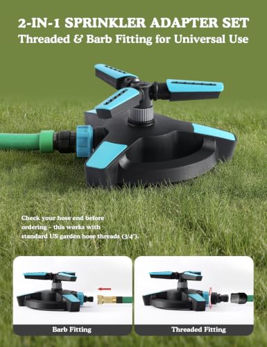 Rotating Sprinkler for Yard, Lawn Water Sprinkler for Kids, Blue