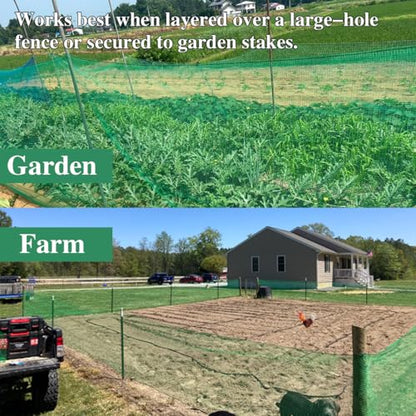 Garden Fence 4 x 100 FT, 0.4" Mesh Plastic Fencing, 50 Zip Ties Included - size: 4ftx100ft