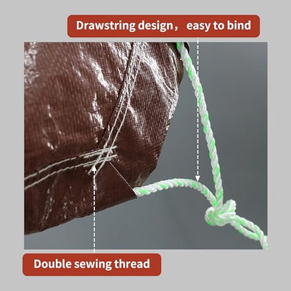 TARPAL 5x5 Feet(2pack) Small tarp with Drawstring Tarp Waterproof Brown - size: 5x5 Feet (2pack)-Finished size