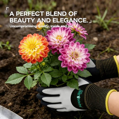 Gardening Gloves, Waterproof Thorn-Proof Latex Work Gloves, Non-Slip Flexible Garden Gloves for Rose Pruning, Weeding, Planting & Yard Work for Men Women, 1 Pair - size: X-Large