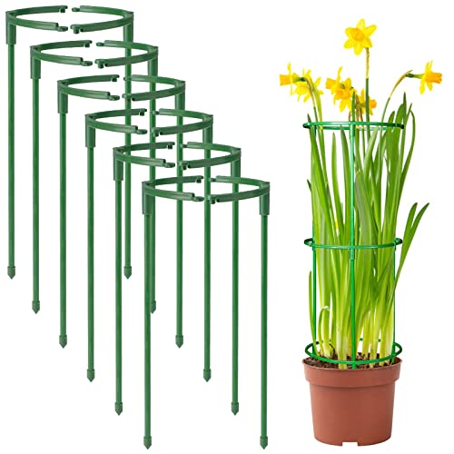 12Packs Plant Support Stakes Half Round Plant Stakes for Indoor Plants, Stackable 3 Tier Garden Flower Support, Plant Cages for Tomato,Monstera, Peony, Hydrangea, Climbing Plants - color: 12pcs plantsupport