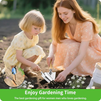 Garden Tool Set, 2 Pieces Stainless Steel Heavy Duty Garden Tools, Gardening Kit with Wooden Handle Garden Hand Tools, Durable Garden Tools for Gardening, Gardening Gifts for Women Men - style: 2PC(Trowel&Cultivator)
