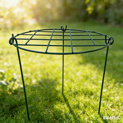 MTB Supply 10 Pack 16 x 24 inch Green Peony Cages Grow Through Plant Support Stakes Flower Support Hoops Heavy Plants Brace Rings - size: Grid 10pack