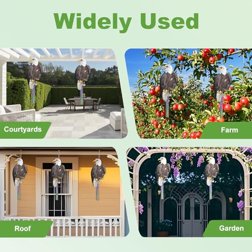 4PCS Flat Plastic Hawk to Scare Pigeon Away from Balcony - color: Black Hawk 4pcs