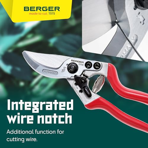 BERGER Hand Shear Aluminum 1114 with Light-Weight Handles Garden Shear with Exchangeable Blades - size: 22x6.5x2.5 cm