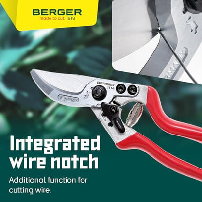 BERGER Hand Shear Aluminum 1114 with Light-Weight Handles Garden Shear with Exchangeable Blades - size: 22x6.5x2.5 cm