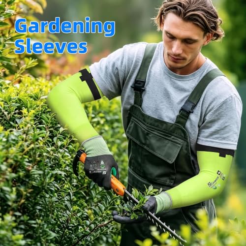 Schwer 10 Pairs 18in A6 Cut Resistant Arm Sleeves for Gardening, S901 - color: Yellow, size: 18 In-10 Pairs