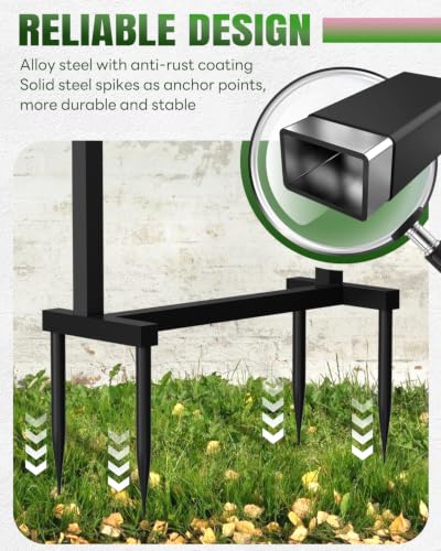 4-Spike Metal Waterproof Freestanding Garden Hose Holder for Outside