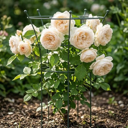 Peony Cages and Supports 2 Pack, Heavy Duty Metal Flower Support Cage, 24"(W) x 36" (H) Trumpet Plant Support for Peonies, Roses, Perennials & Garden Flowers, Rust-Resistant Steel Plant Support Ring - size: Large