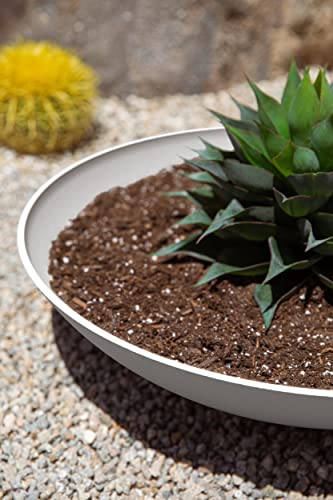 Veradek Mason Series Lane Bowl - Large Outdoor Bowl Planter - color: White, size: 6"H x 24"DIA