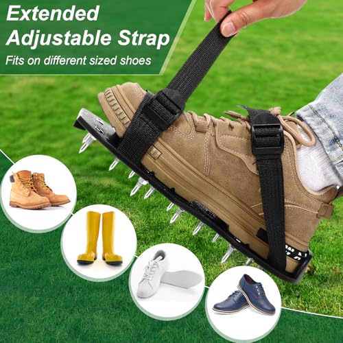 10 Pair Epoxy Floor Spiked Shoes with 3/4 Inch Short Spike Concrete Spiked Universal Size 7-12 Epoxy Concrete Floor Shoes for Flooring Garage Cement Ground Garden Lawn, Black