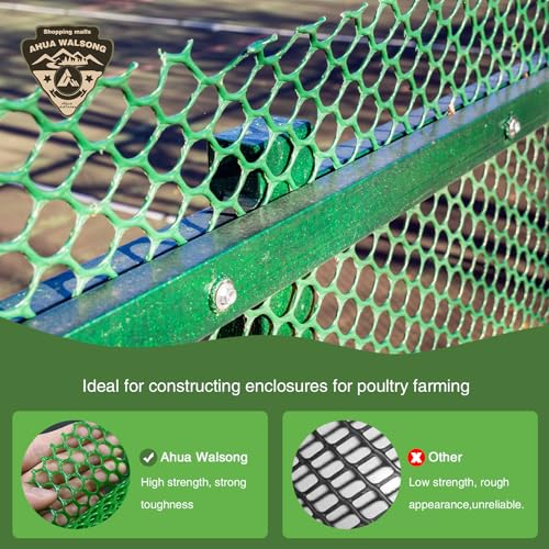 Green Plastic Wire Mesh Fence 16In x 20Ft, Chicken Wire Fencing for Poultry - color: Green, size: 16IN x 20FT