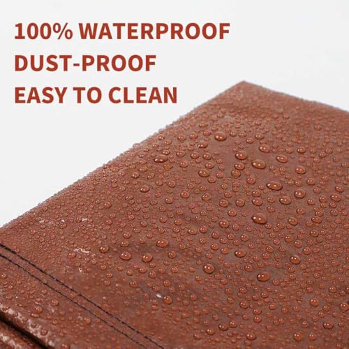 TARPAL 4x4 Feet(2pack) Small tarp with Drawstring Tarp Waterproof Brown - size: 4x4 Feet (2pack)-Finished size