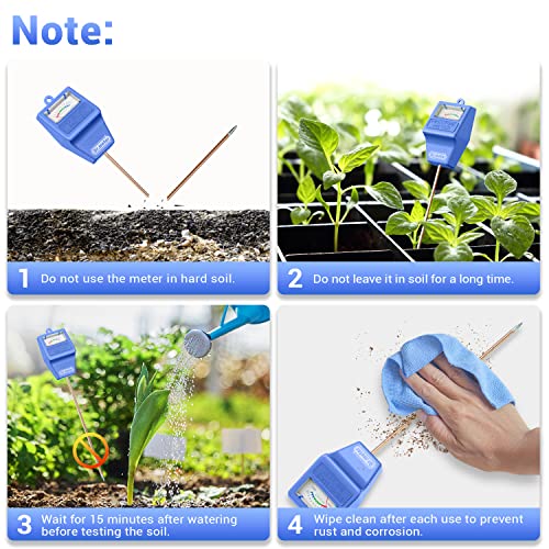 Dr.meter Soil Moisture Meter for Plants, Plant Water Gauge Test Kit - color: Blue