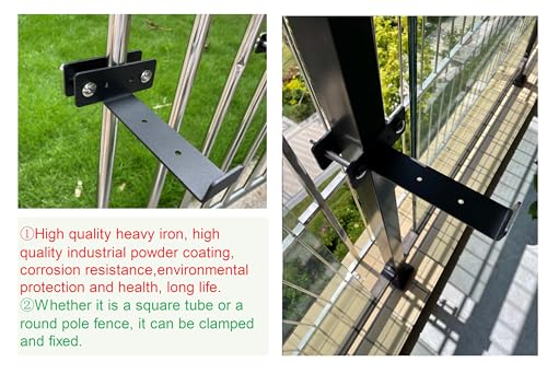 Balustrades Flower Box Supports, Planter Box Supports, Window Box Supports (6 Inches)，for Balustrades, Terraces, Decks, Balconies, Fences. (Black 2 PCS)