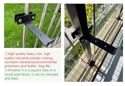 Balustrades Flower Box Supports, Planter Box Supports, Window Box Supports (6 Inches)，for Balustrades, Terraces, Decks, Balconies, Fences. (Black 2 PCS)