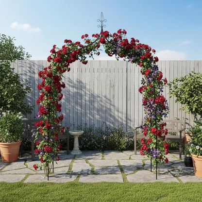 Thick Gothic Pointed Metal Garden Arch Rust-Proof for Climbing Vines Roses - size: XL