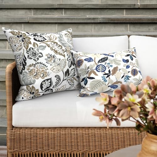 Outdoor 16x16 Inch Throw Pillow Covers Set of 2, Patio Cushion Pillow of Home Furniture Use, Dailey Tan - color: Dailey Tan, size: 16" x 16" (Pack of 2)