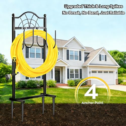 Hose Holder,100ft Capacity Garden Hose holder,Fence Style - style: Classic Fan Design