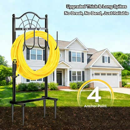 Hose Holder,100ft Capacity Garden Hose holder,Fence Style - style: Classic Fan Design
