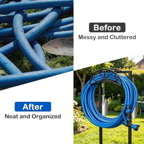 Heavy Duty Garden Hose Holder, 130 lbs Capacity, Anti-Tilt