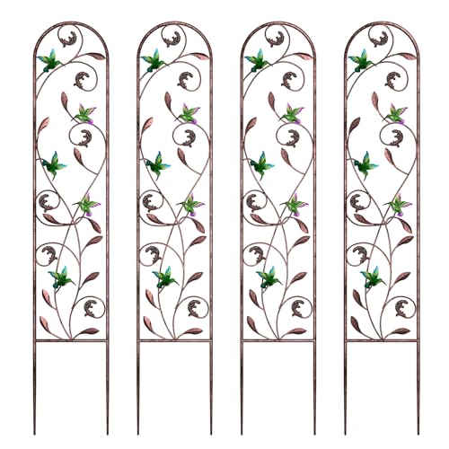 aboxoo 4-Pack Hummingbird Metal Garden Trellis for Climbing Plants - color: Hummingbird, size: 4pcs
