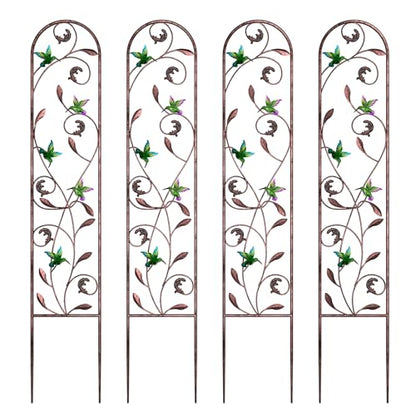 aboxoo 4-Pack Hummingbird Metal Garden Trellis for Climbing Plants - color: Hummingbird, size: 4pcs
