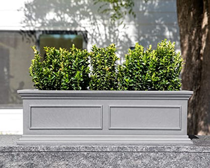 Veradek Brixton Series Window Box Planter - Rectangular Outdoor Planter - color: Gray, size: 11"H x 11"W x 36"L