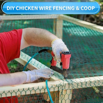 48'' x 50' Green Chicken Wire Fencing, 1 inch Chicken Wire and 19 Gauge Poultry Netting, Garden Mesh Fence Roll for Floral Arrangements/Crafts/Farm/Livestock/Pet Protection - size: Green 48'' x 50'