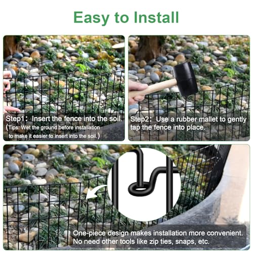 25ft(L) x 13in(H) Animal Barrier Fence,25 Panels 1.16in Gap No Dig Garden Fence for Dogs Rabbits,Rustproof Anti Digging Barrier Garden Edging Border Ground Defense for Outdoor Yard Patio - size: 25 Panels, 25ft(L) x 13in(H)