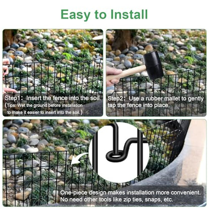 25ft(L) x 13in(H) Animal Barrier Fence,25 Panels 1.16in Gap No Dig Garden Fence for Dogs Rabbits,Rustproof Anti Digging Barrier Garden Edging Border Ground Defense for Outdoor Yard Patio - size: 25 Panels, 25ft(L) x 13in(H)