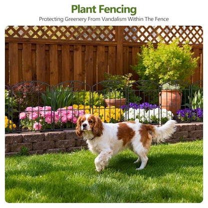 17in (H) x21ft (L), 20 Panels No Dig Decorative Garden Fence - size: 20 Panels-21 ft(L) X 24 in(H)