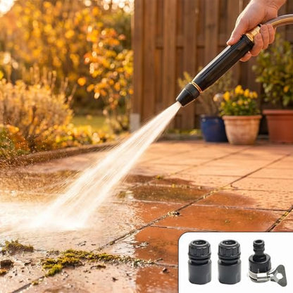High Pressure Hose Nozzle, Heavy Duty Adjustable Twist Hose nozzle Jet Sweeper Nozzle, Pressure Washer Nozzle with Leak-Proof Design for Car Wash, Lawn, Patio Cleaning