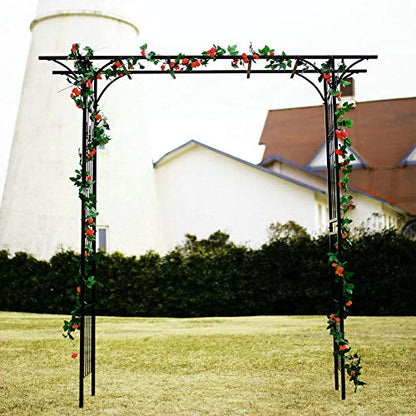 1. GO Steel Garden Arch, 6'9'' High x 4'11'' Wide, Garden Arbor for Various Climbing Plant, Outdoor Garden Lawn Backyard