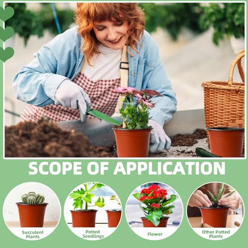 Baaxxango 100 Pcs Plant Nursery Pots,6 Inch Thicker Plastic Seedling Pots with Holes,Seed Starting Pot Flower Plant Container for Succulents,Seedlings,Cuttings,Transplanting - size: 100 Pcs 6 Inch