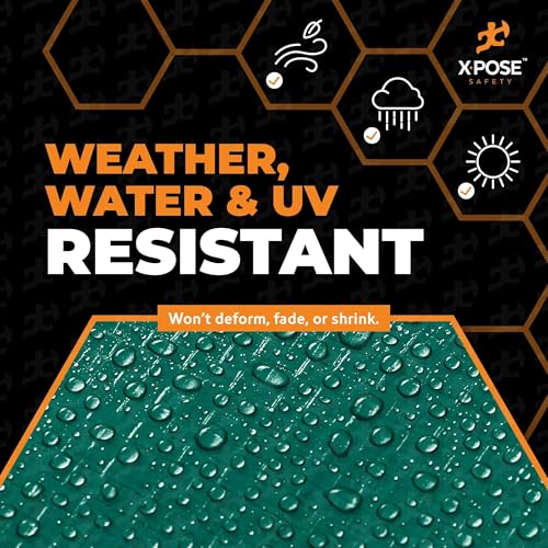 Heavy Duty Poly Tarp - 8' x 10' (2-Pack) - 10 Mil Thick Waterproof, UV Blocking Protective Cover - Reversible Green and Black - Laminated Coating - Grommets - by Xpose Safety - color: Green/Black, size: 8 Feet X 10 Feet (2pk)
