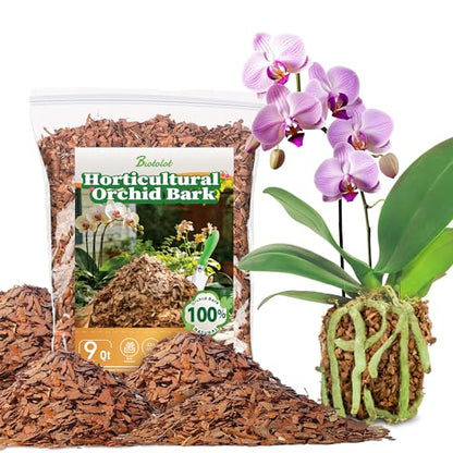 9qt Orchid Bark Horticultural Grade- Natural Mulch for Potted Plants, Root Development of Orchid Plants and Garden Soil Amendment Mix - size: 9 Quarts