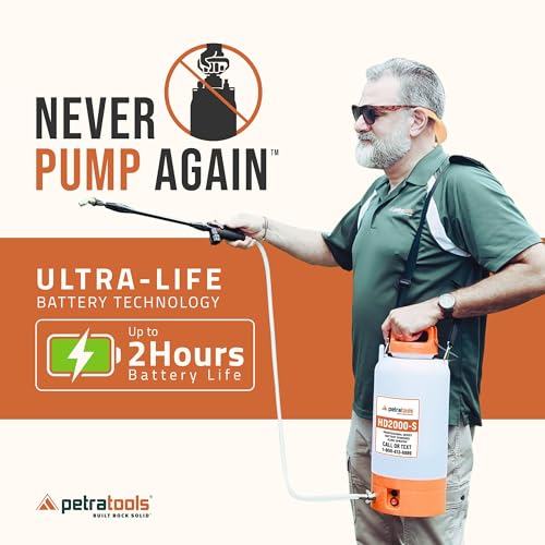 PetraTools HD2000-S 2 Gallon Battery Powered Garden Sprayer, 2 Hour Runtime - size: 2 Gallon Standard