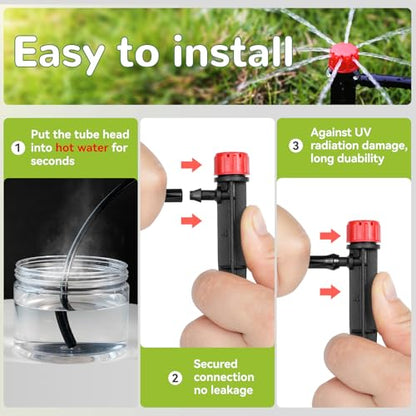 Drip Emitters for 1/4" Tubing: 360° Adjustable Irrigation Dripper, 50pcs - size: 50pcs Drip Emitters with 1/4" Fitting