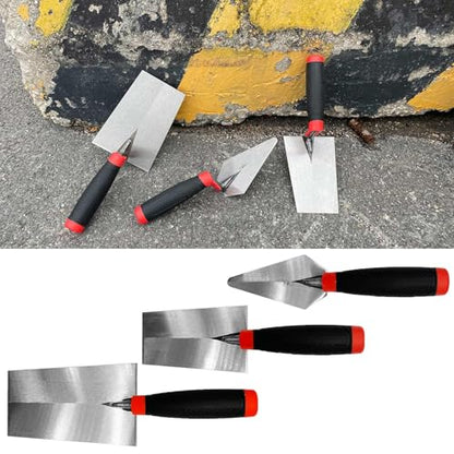 3 Pack Masonry Hand Tool Set, Brick Pointing&Bucket Margin Trowel - size: Multi-size,3 Pack