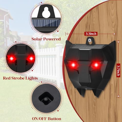 4 Pack Solar Animal Repellent,Waterproof Solar Nocturnal Animal Deterrent Device with Flashing Lights - Chase Away Raccoon,Coyote,Deer,Fox,Cat,Outdoor Pest Control for Garden, Chicken Coop & Farm