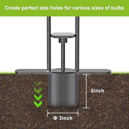 Dolibest Sod Plugger, Bulb Planter Tool with Non-Slip Grip Handle. Turf Cutter and Grass Plugger Tool with Dual Pedals, Sharp Serrations, Perfect for Zoysia, Bermuda and More (Upgrade) - color: Black C- 3'' depth