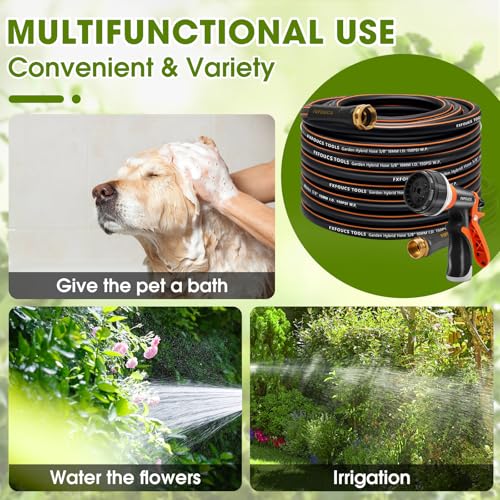 Garden Hose 75ft x 5/8", Heavy Duty Water Hose, Kink Resistant - color: Dark, size: 75FT