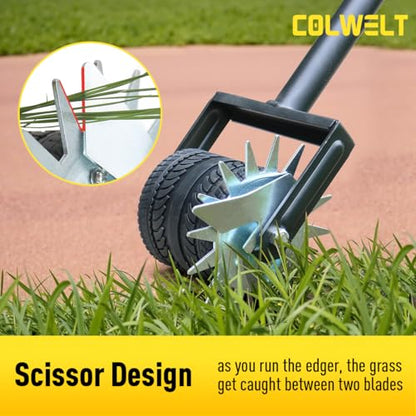 Colwelt Rotary Edger Lawn Tool, 59’’ Manual Lawn Wheel Rotary Grass Edger