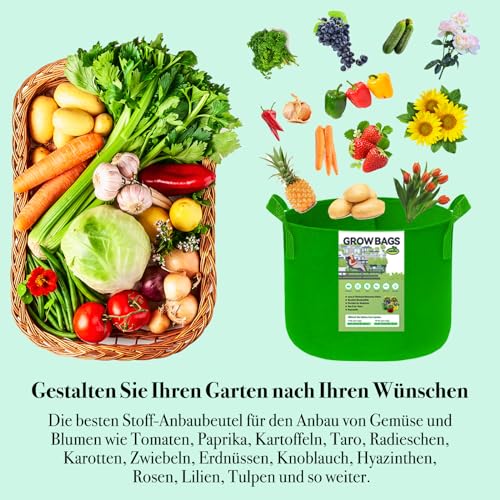 7 Gallon Grow Bags, Colorful Fabric Plant Grow Bags - size: 7 Gallon
