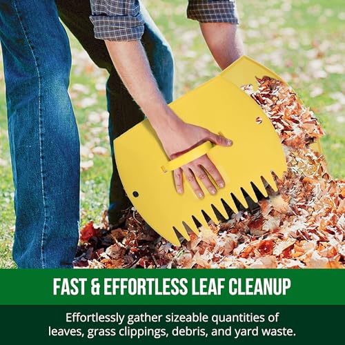 GardenHOME Leaf Picker Upper, Leaf Scoops Hand Rakes, Leaf Grabber Claws - style: light yellow