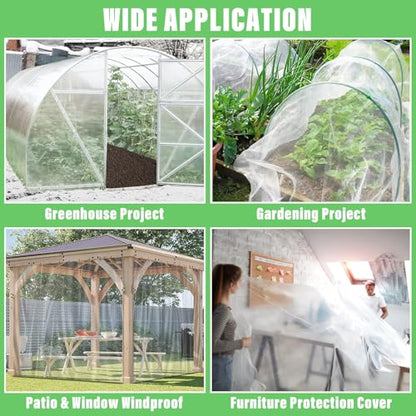 Legigo 10 X 30 Ft Clear Greenhouse Plastic, Plant Covers Freeze Protection - size: 10 x 30 Ft